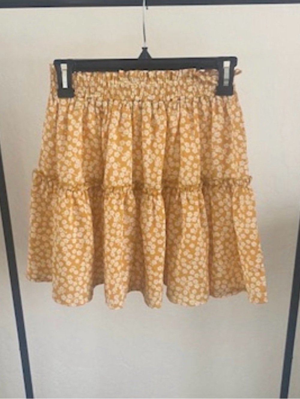 Princess Polly Yellow Floral Tiered Mini Skirt
